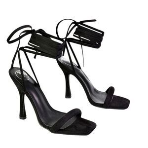 XY London Womens/Ladies Cary Lace Up Strappy Stiletto Heel High Heels / Black